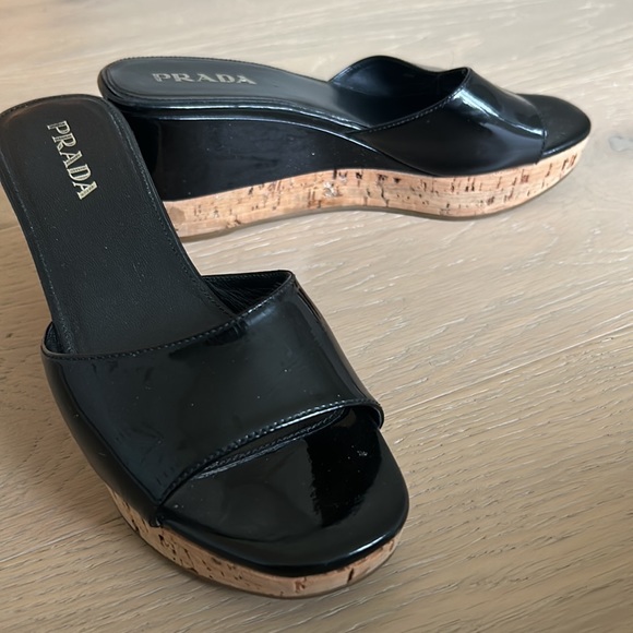 PRADA OPEN-TOE WEDGES - Picture 2 of 5